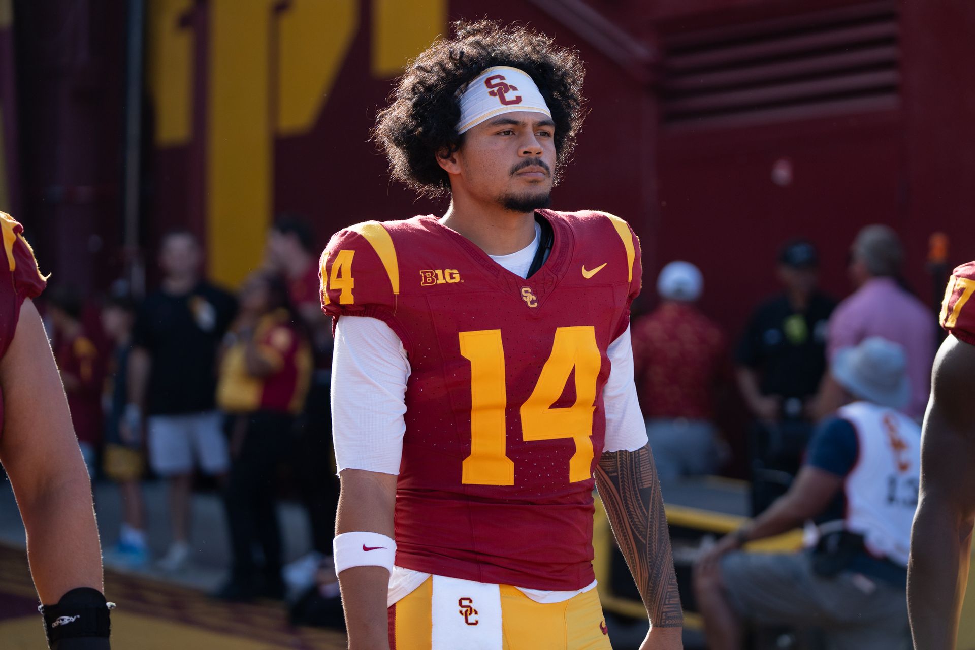 Jayden Maiava Leads USC Trojans Out of the Tunnel