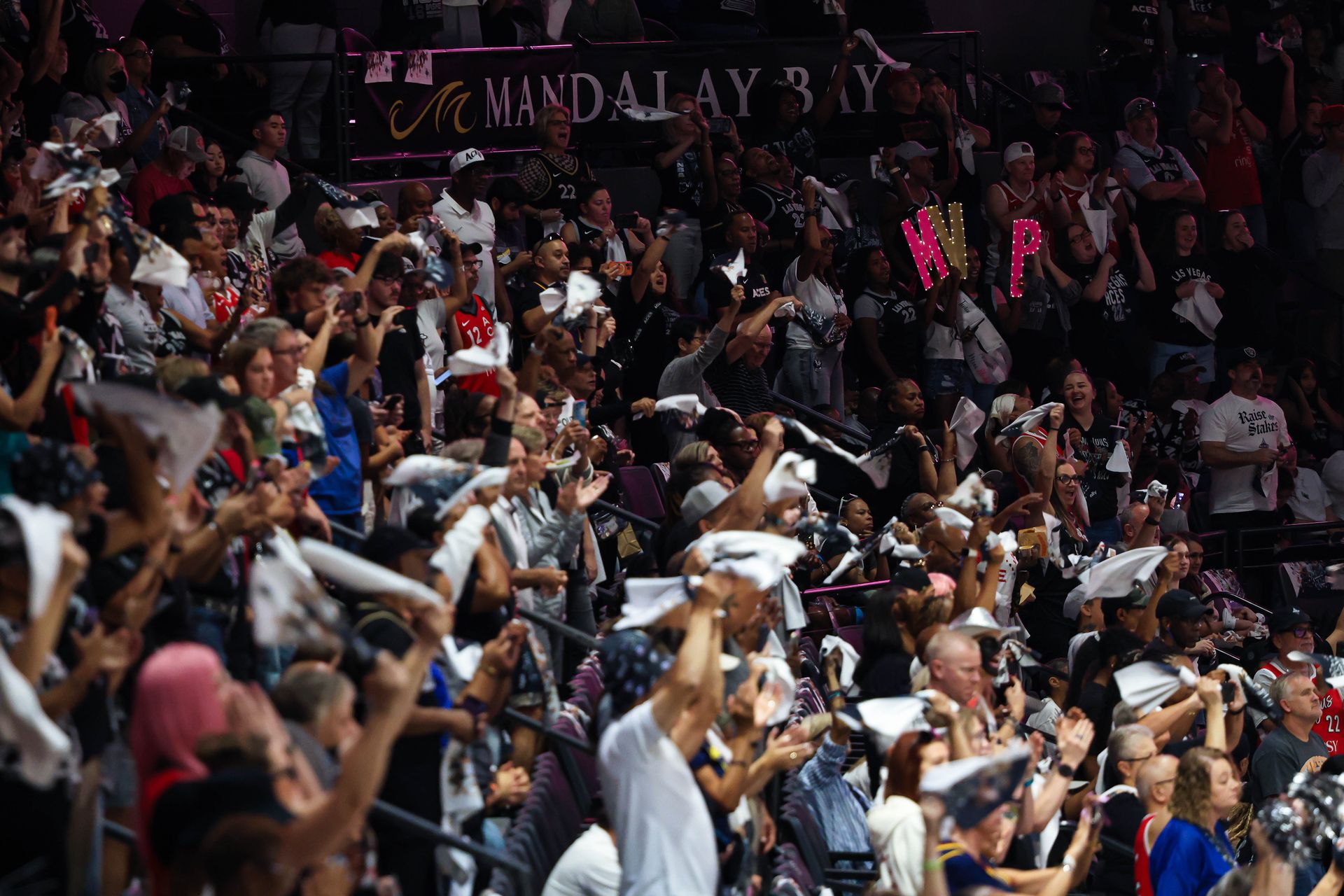 Aces fans rally at Michelob ULTRA Arena before WNBA Playoff game