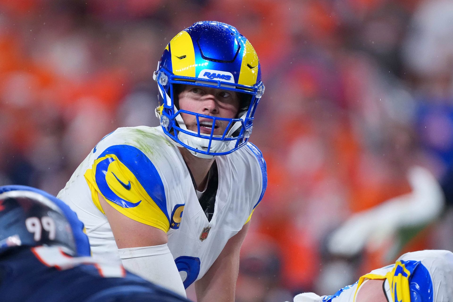Matthew Stafford focused during a crucial NFL game moment