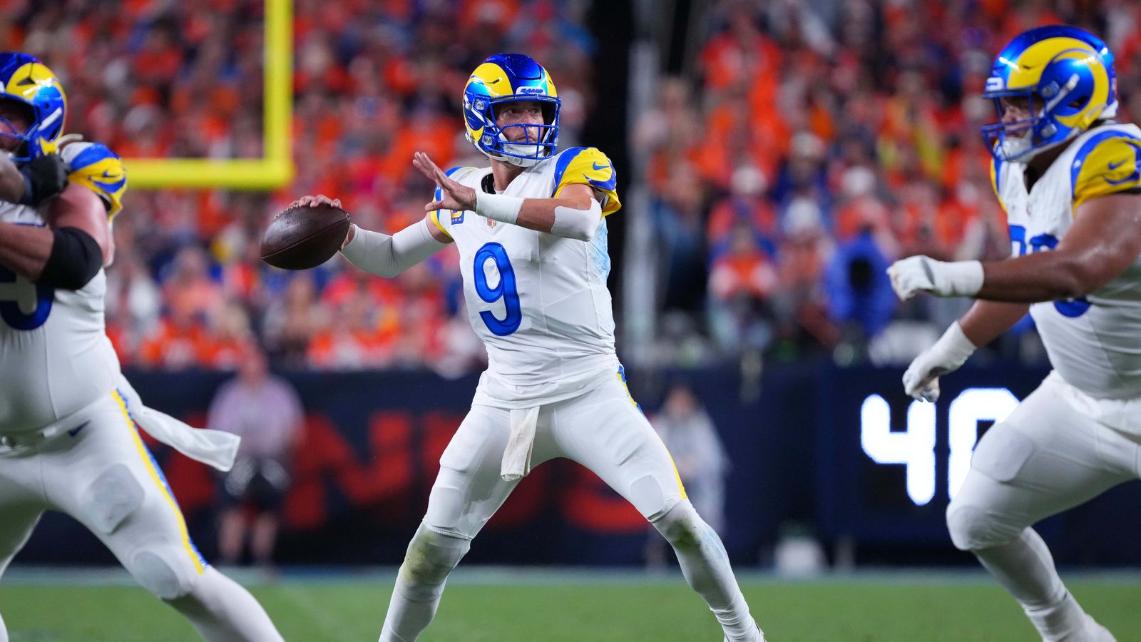 Matthew Stafford in action against the Broncos.