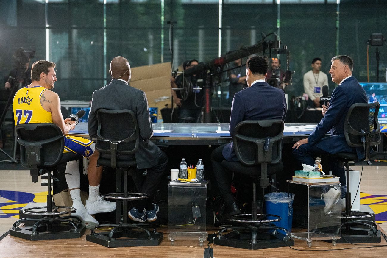 Luka Doncic interviewed at Lakers Media Day, Sept. 28, 2026