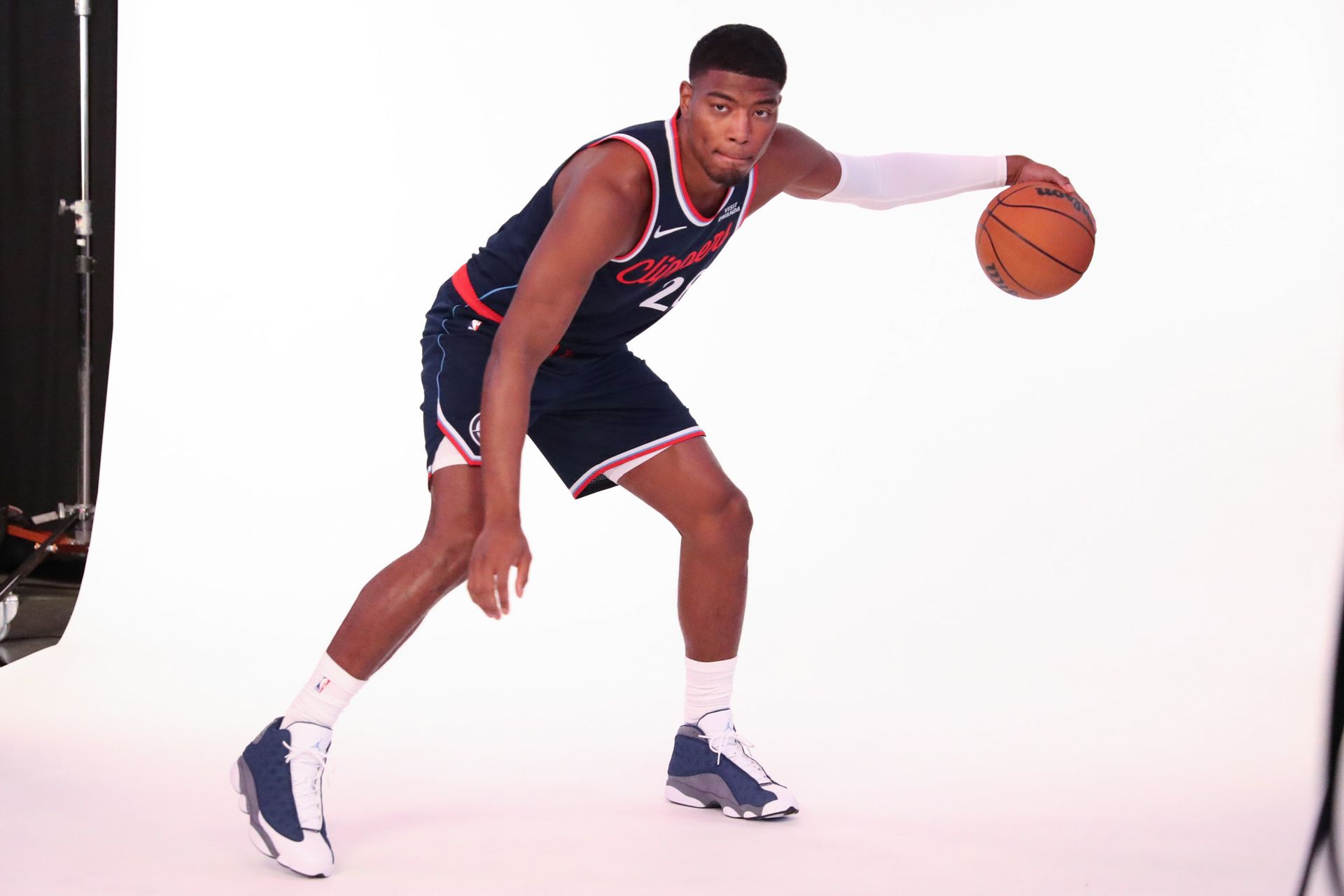 Rui Hachimura strikes a pose at Clippers Media Day 2026