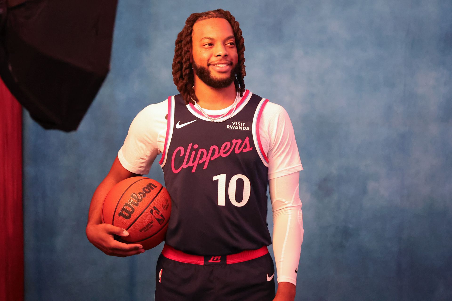Darius Garland poses at Clippers Media Day 2026