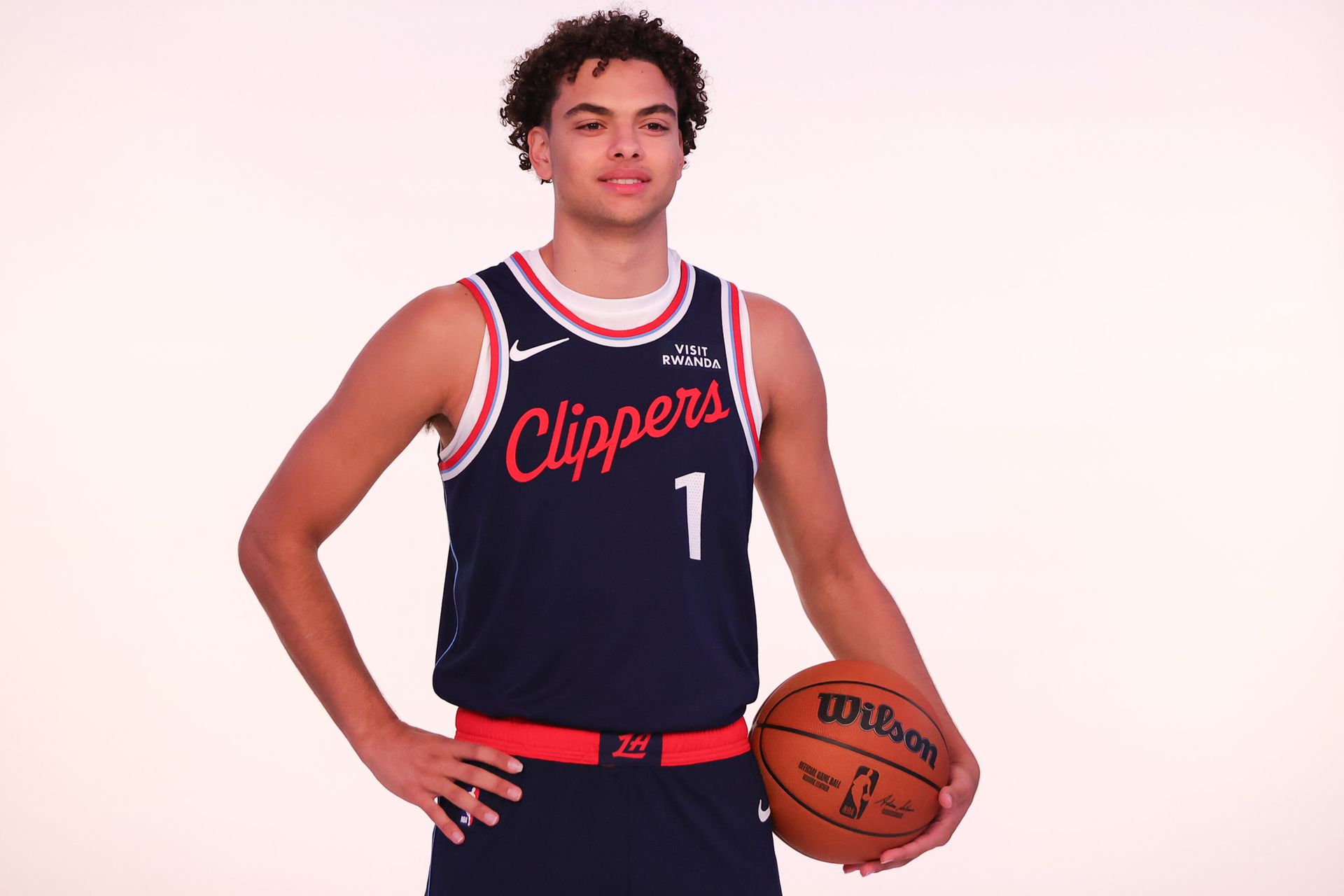 Keaton Wagler poses during Clippers Media Day 2026