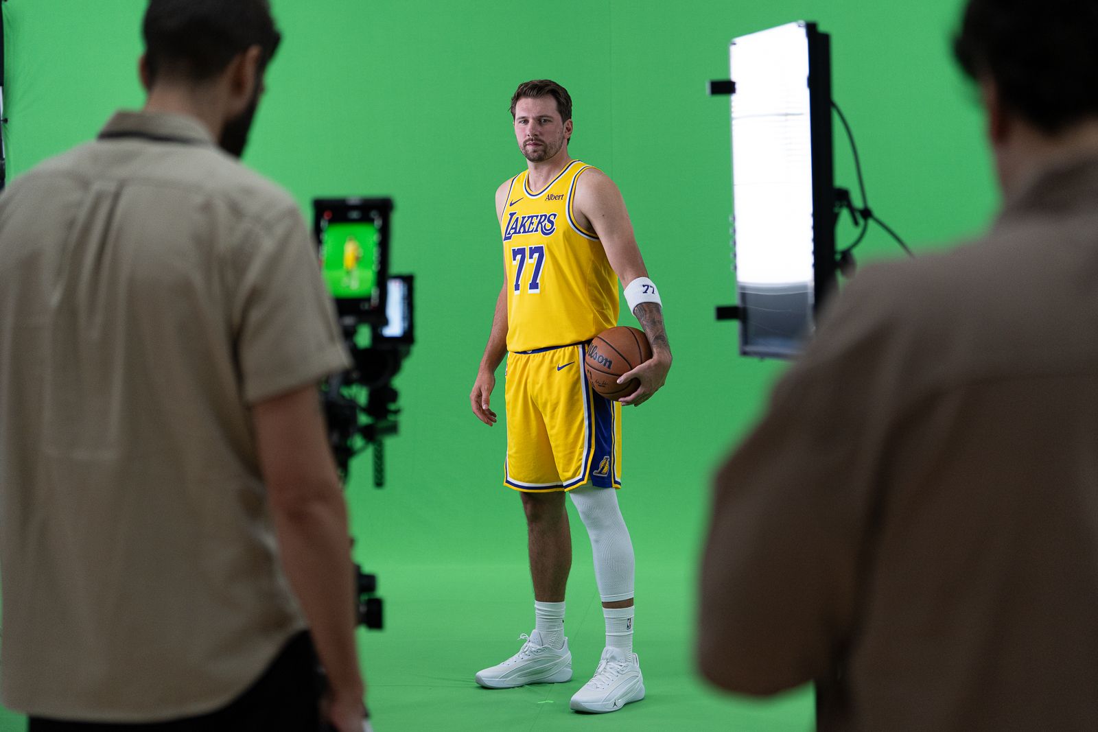 Luka Doncic portrait session at Lakers Media Day 2026