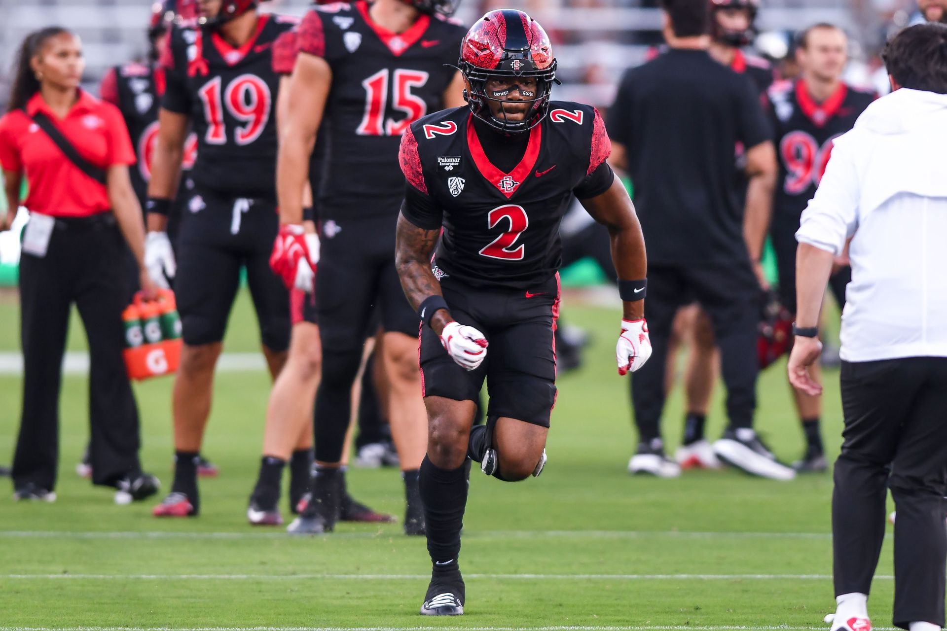 Jordan Napier prepares for game day, SDSU vs. Portland State