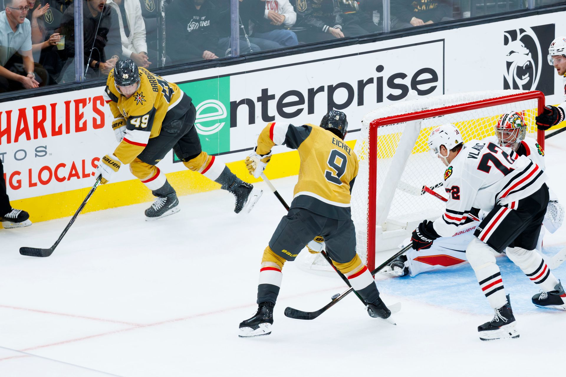 Jack Eichel tips in a puck with Ivan Barbashev's assist.