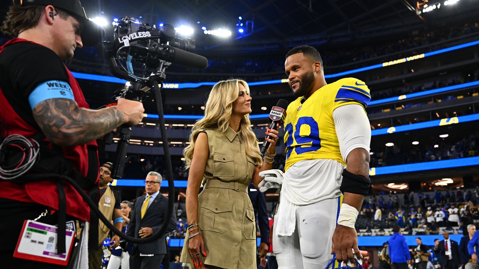Aaron Donald post-game interview after defeating Giants, Sep 21, 2026