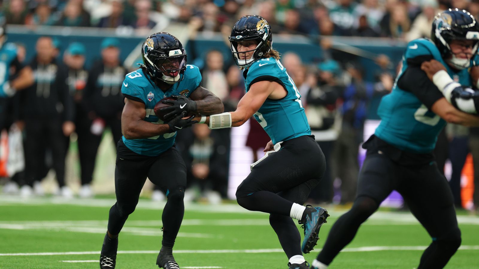 Trevor Lawrence Hands Off to Bhayshul Tuten in London