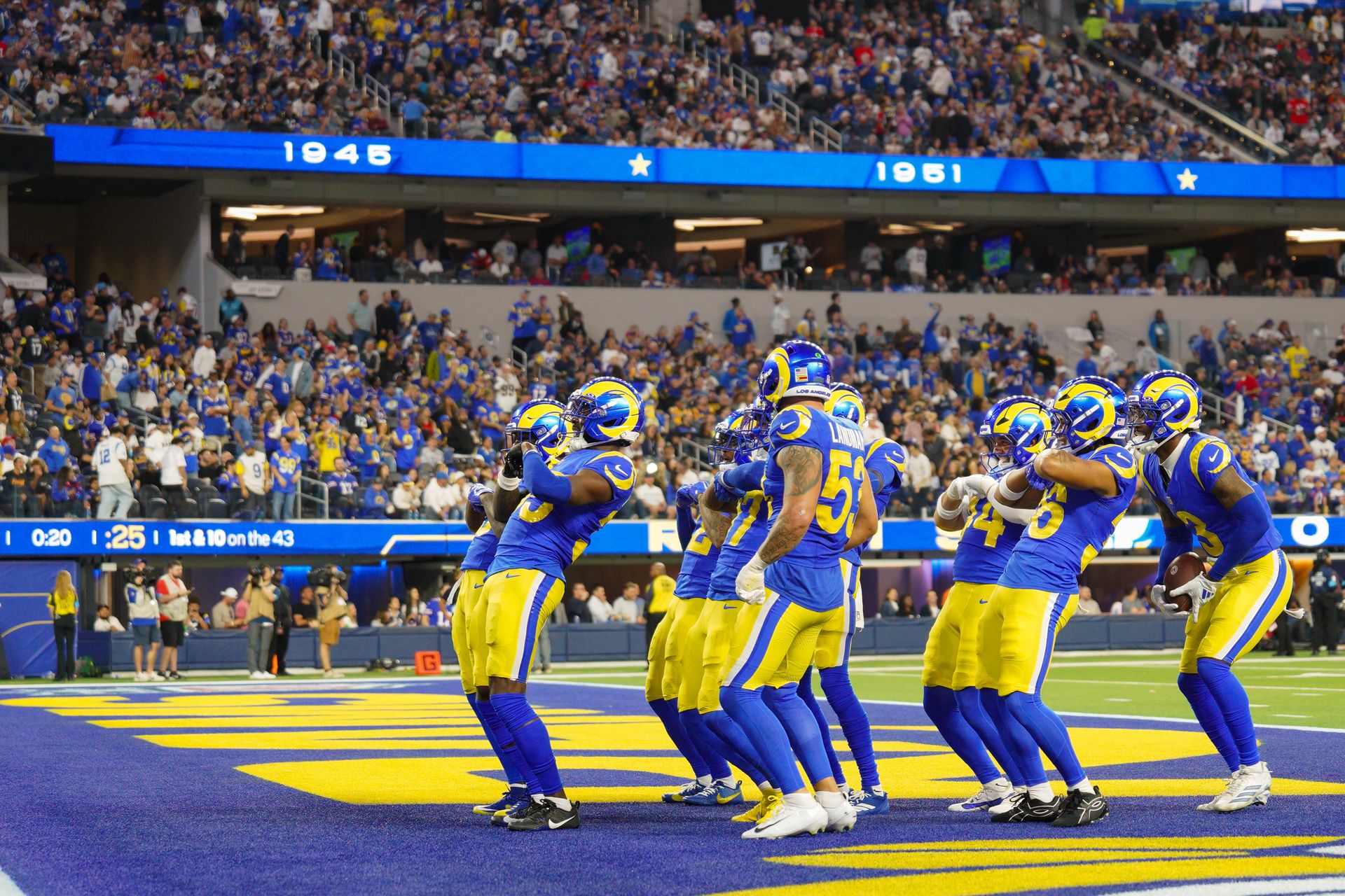 Rams Defense Celebrates Jaylen Watson's Interception