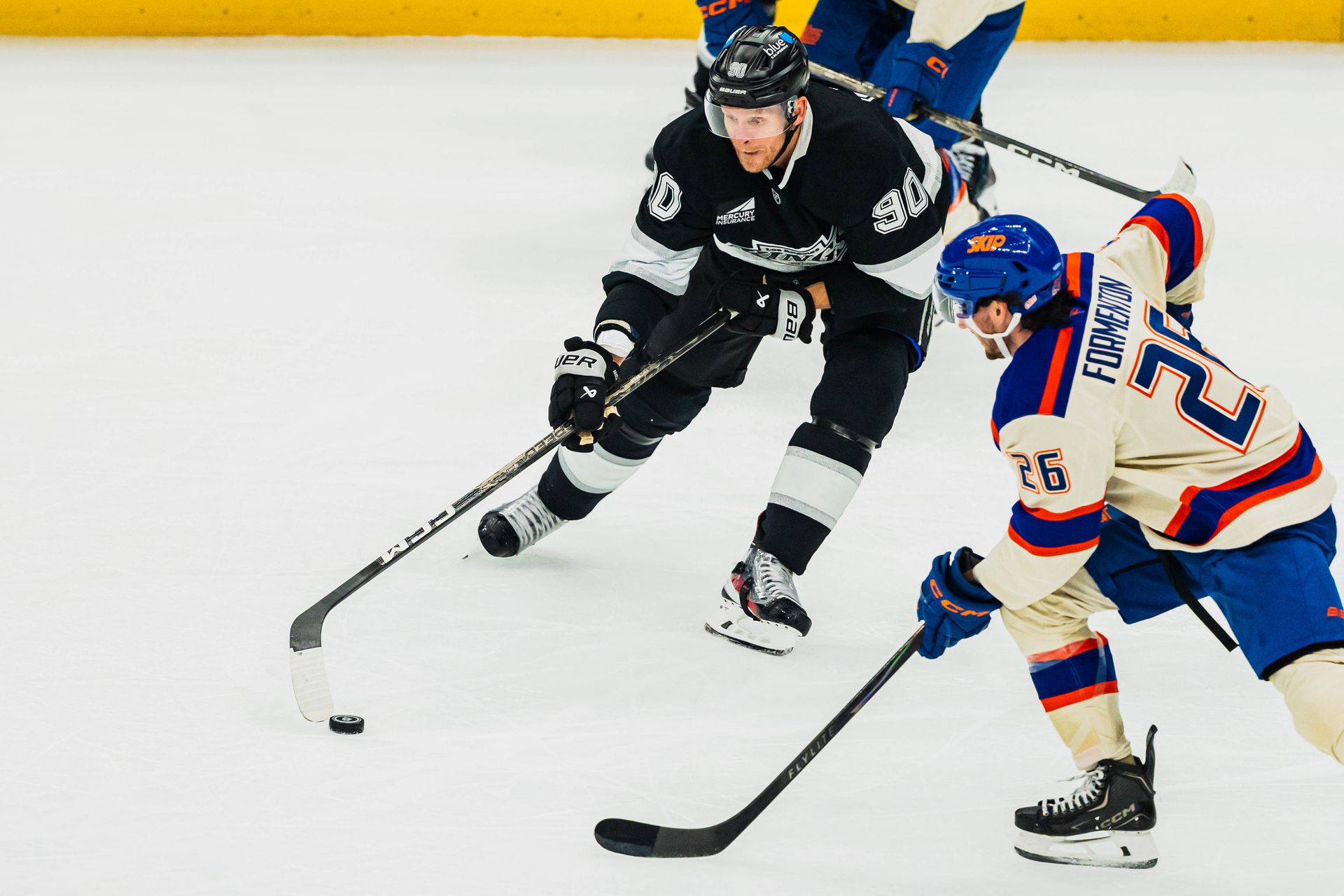 Corey Perry Fights for Possession Against Edmonton