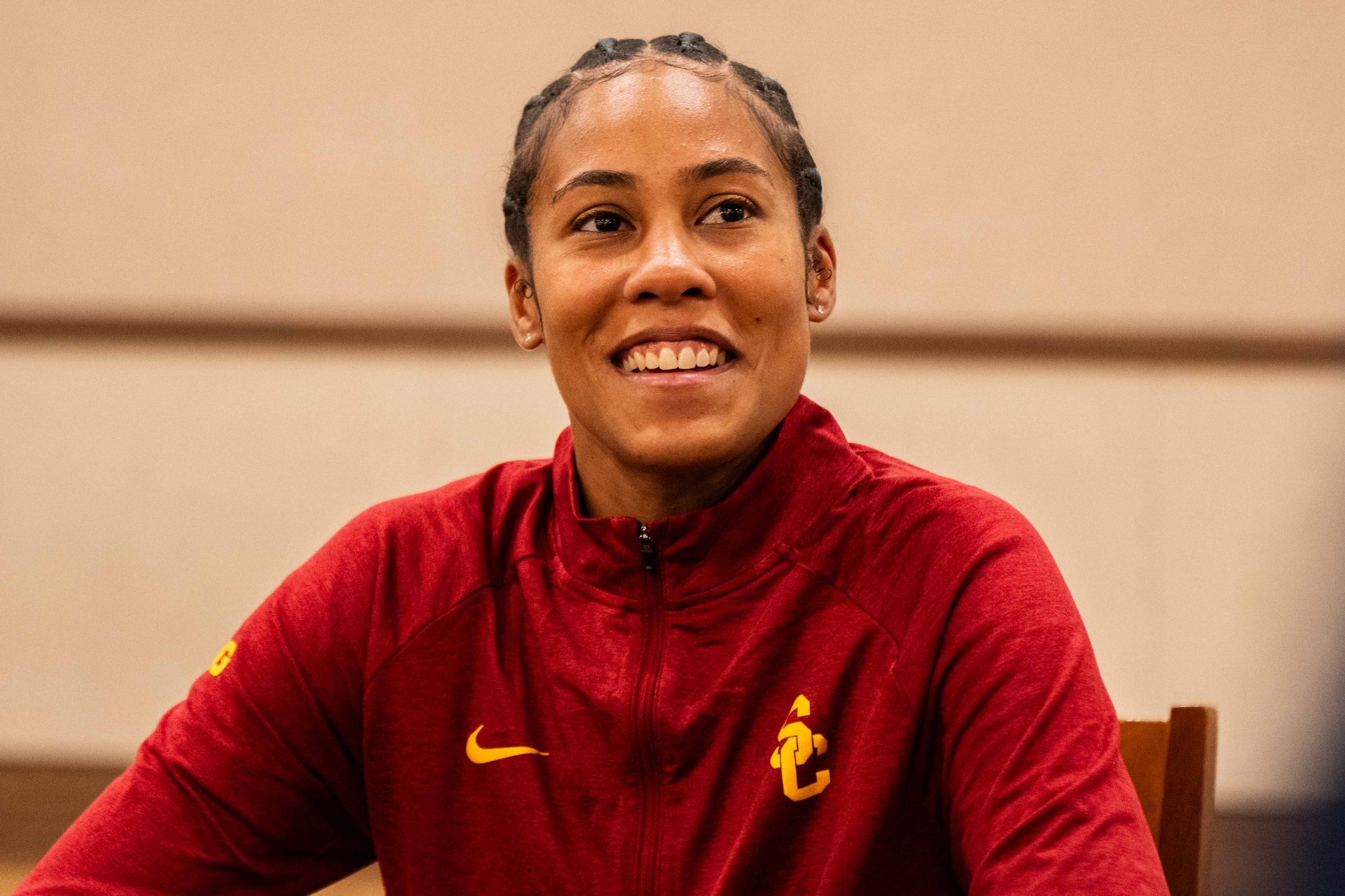 USC Assistant Coach Courtney Jaco at 2026 Media Day