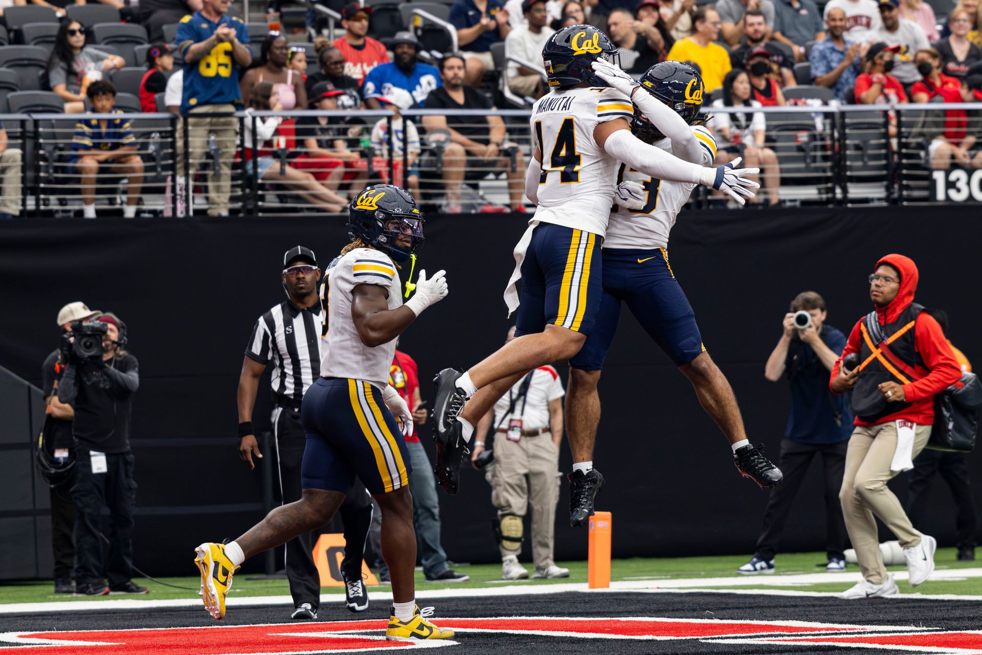 Aiden Manutai celebrates a game-changing interception