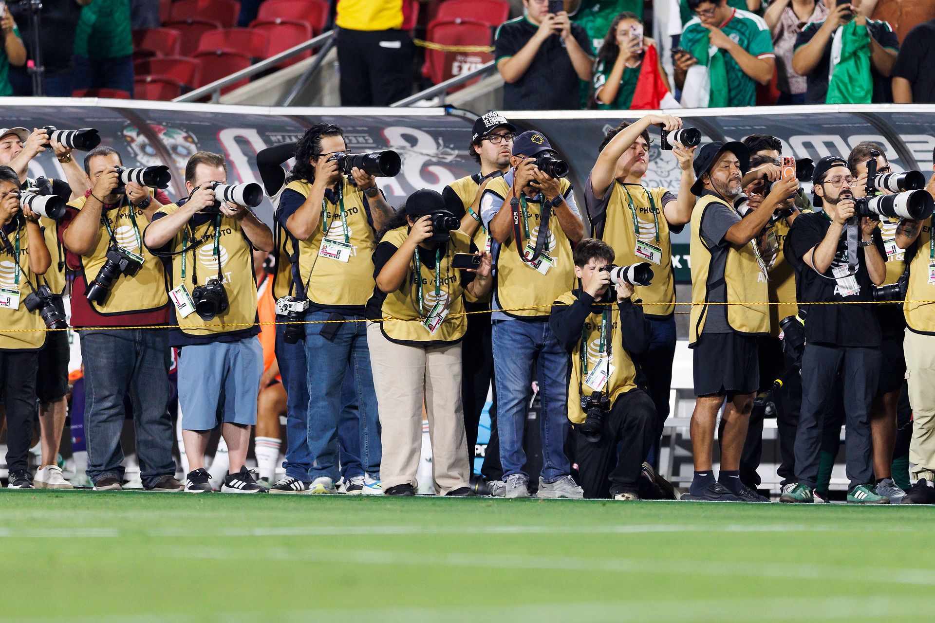 Photographers ready before Chile vs. Mexico match