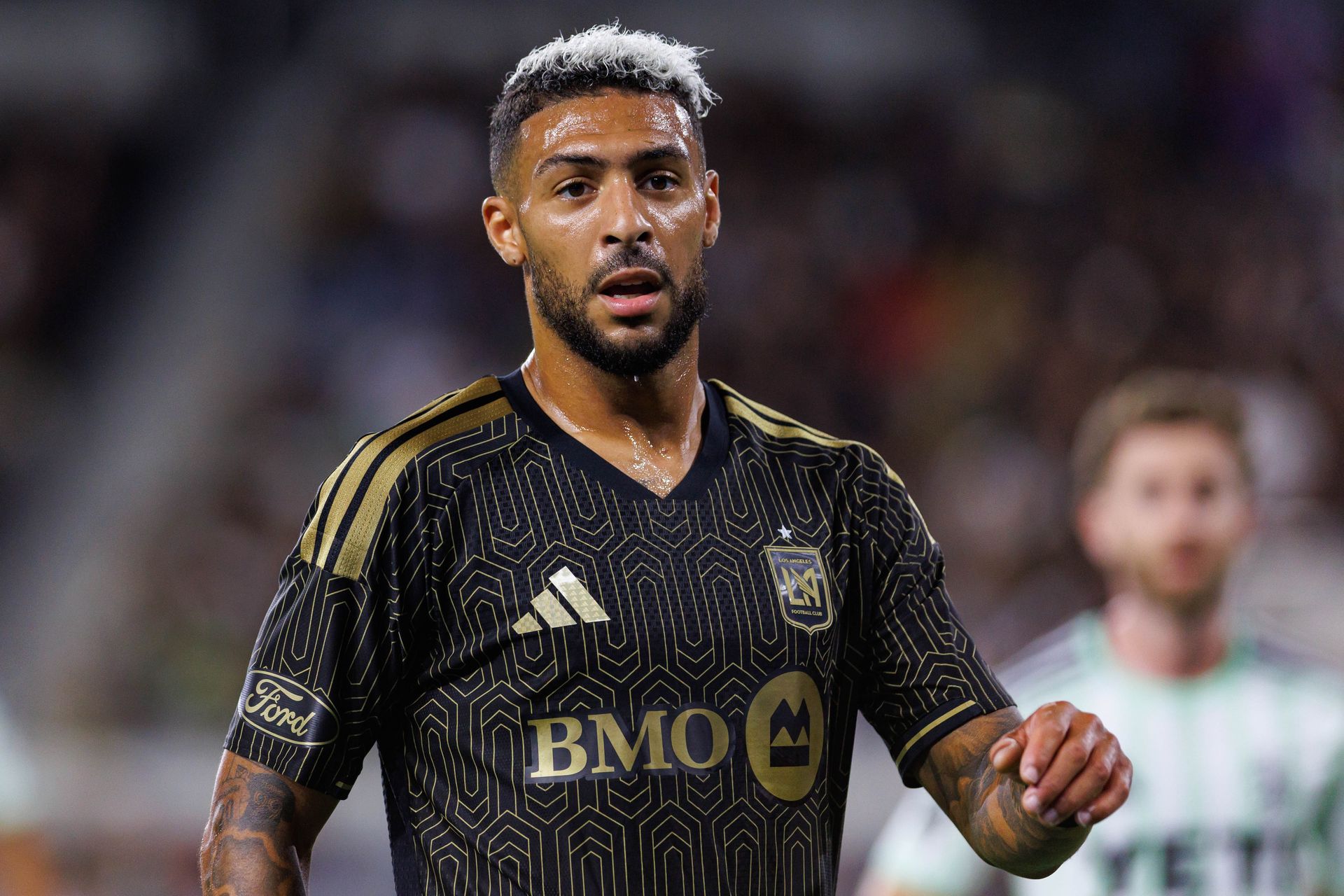 Denis Bouanga looks on during LAFC's match against Austin FC