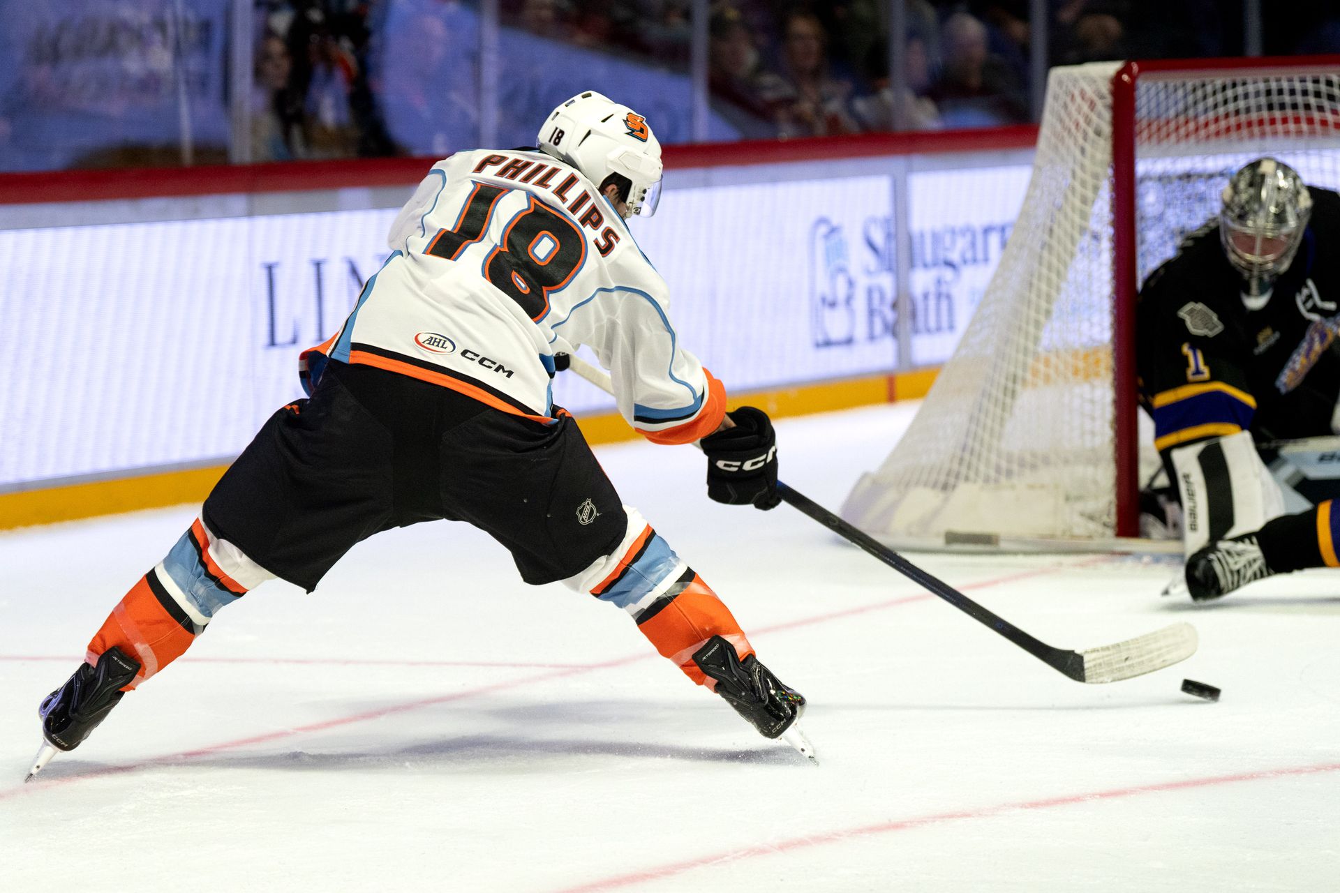 Matthew Phillips fires a shot against the Reign