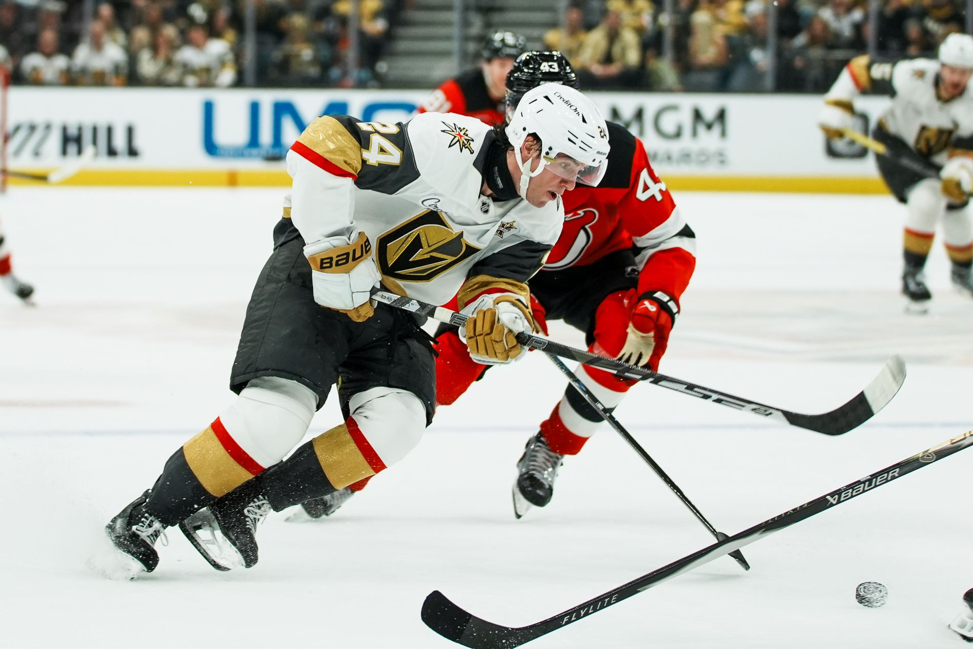 Trevor Connelly tracks the puck during the second period