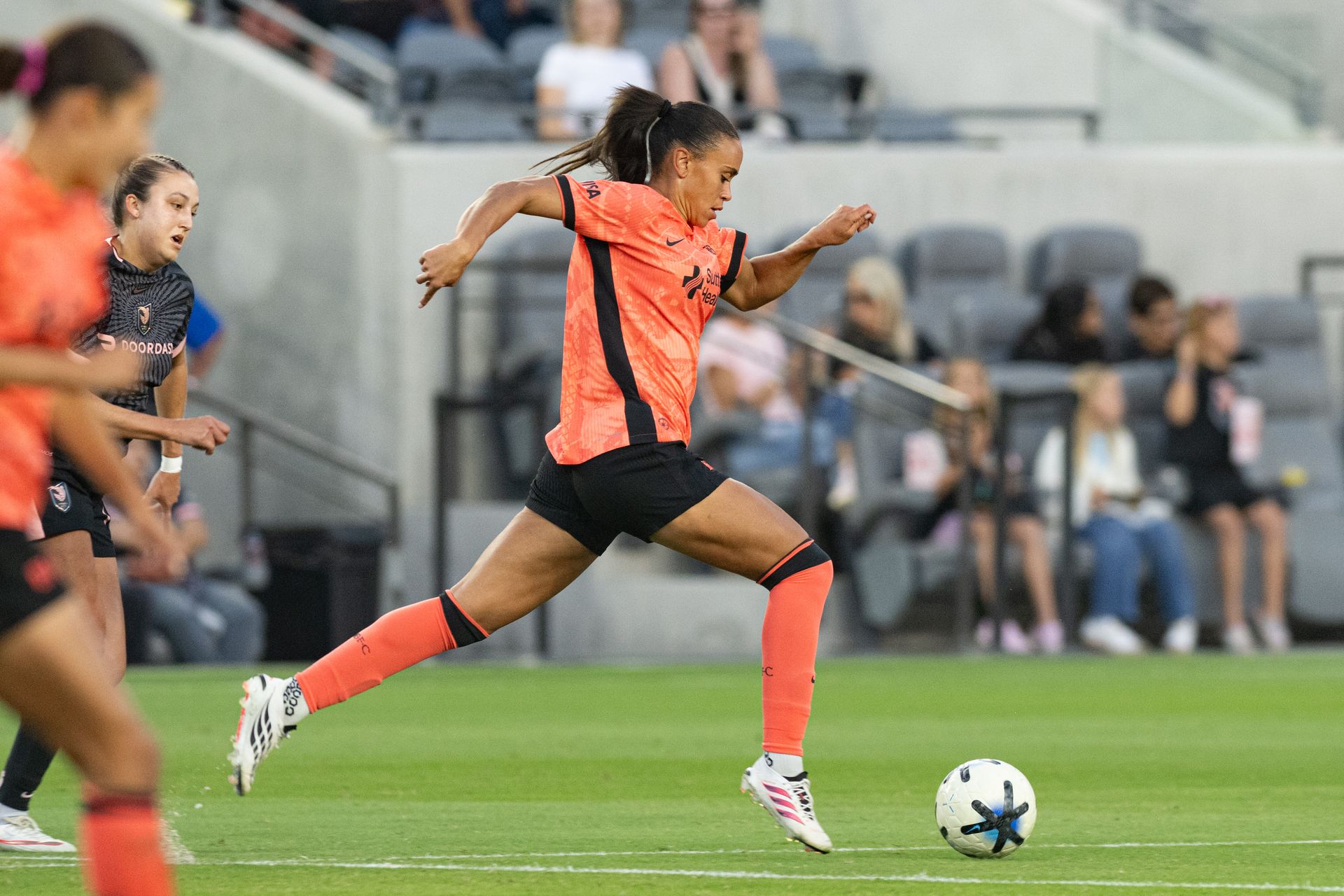 Karlie Lema advances the ball for Bay FC
