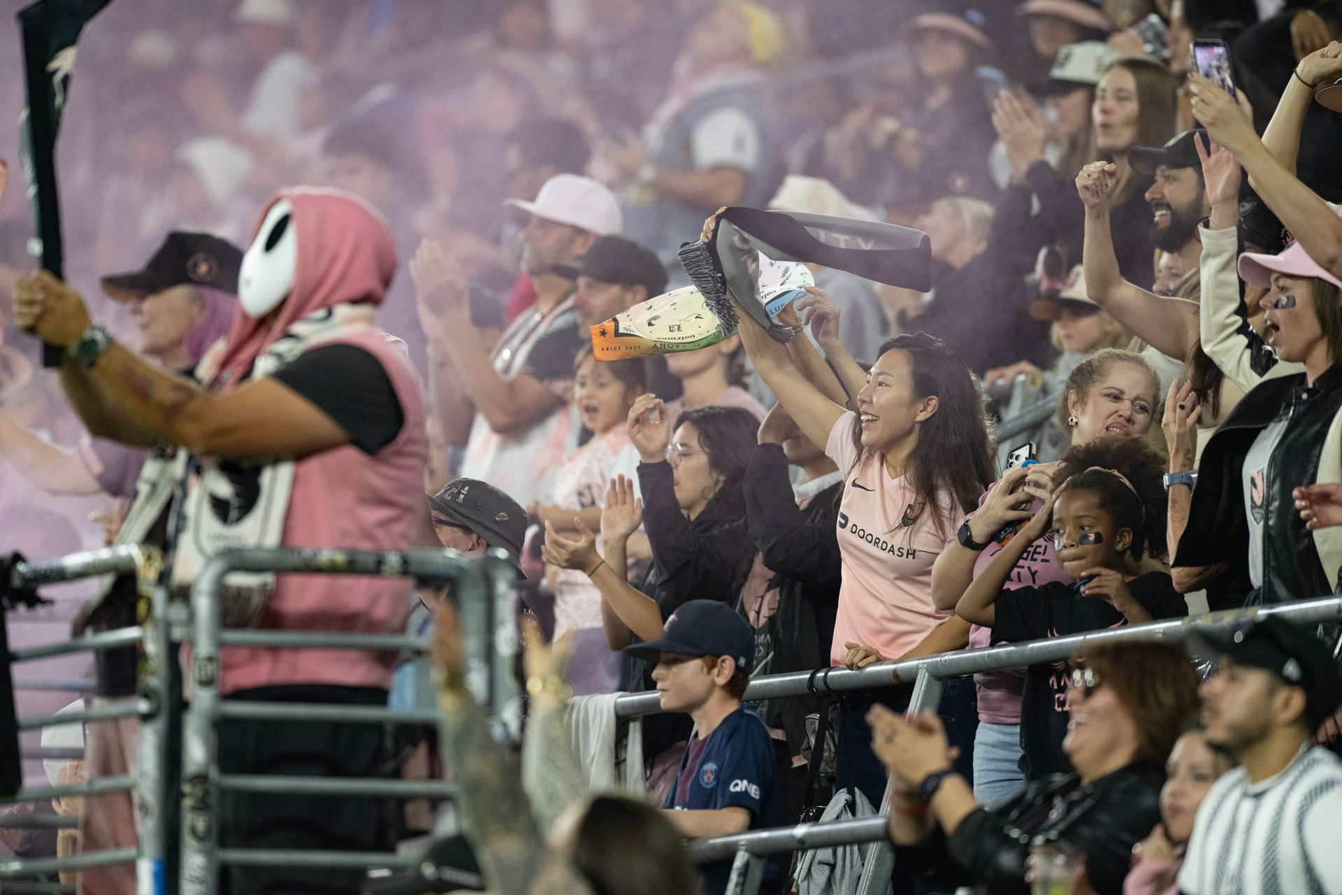 Angel City fans celebrate the team's second goal