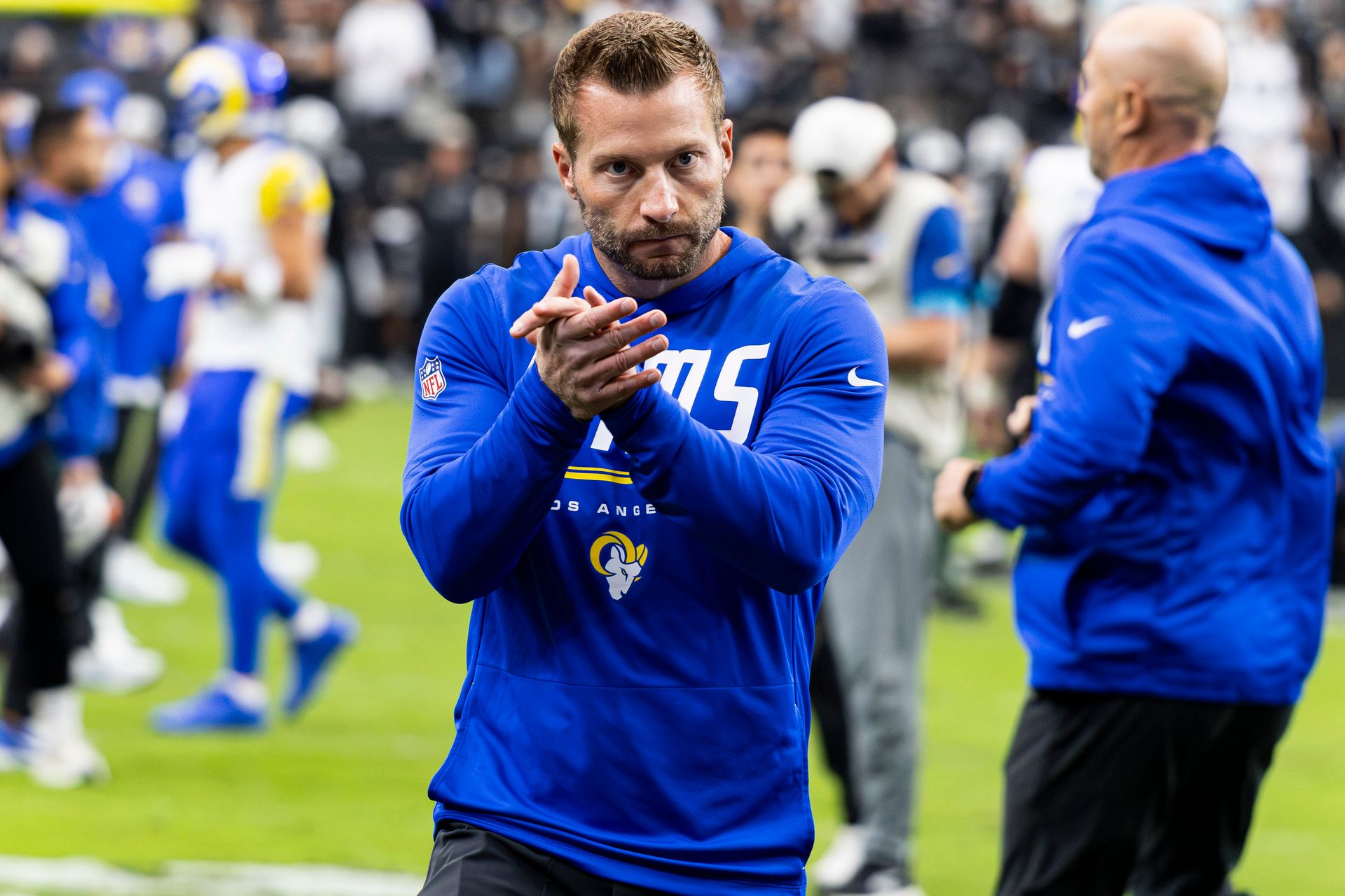 Sean McVay Before the Rams-Raiders Game at Allegiant Stadium
