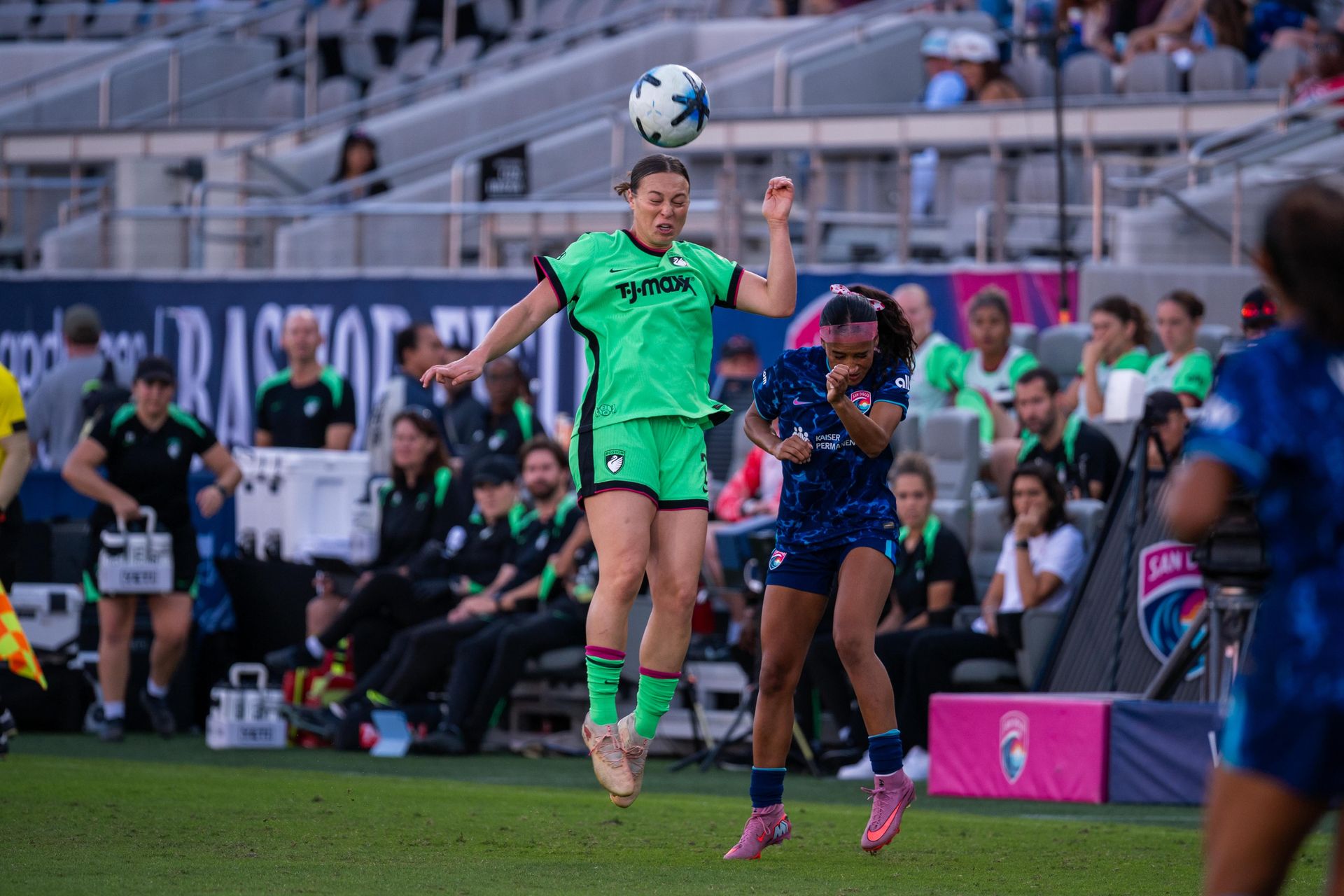 Mimi Van Zanten battles Lilly Reale for possession