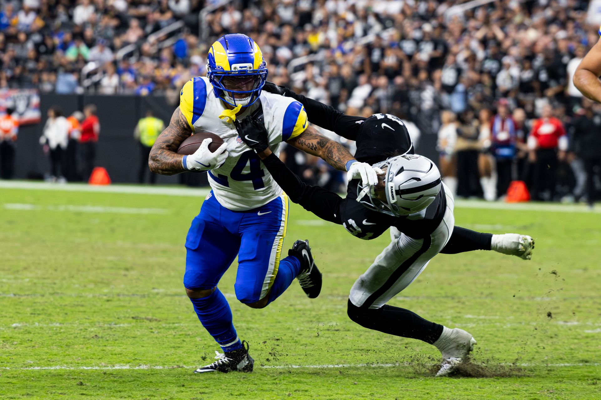 Treydan Stukes Draws a Flag for a Collar Tackle on Blake Corum