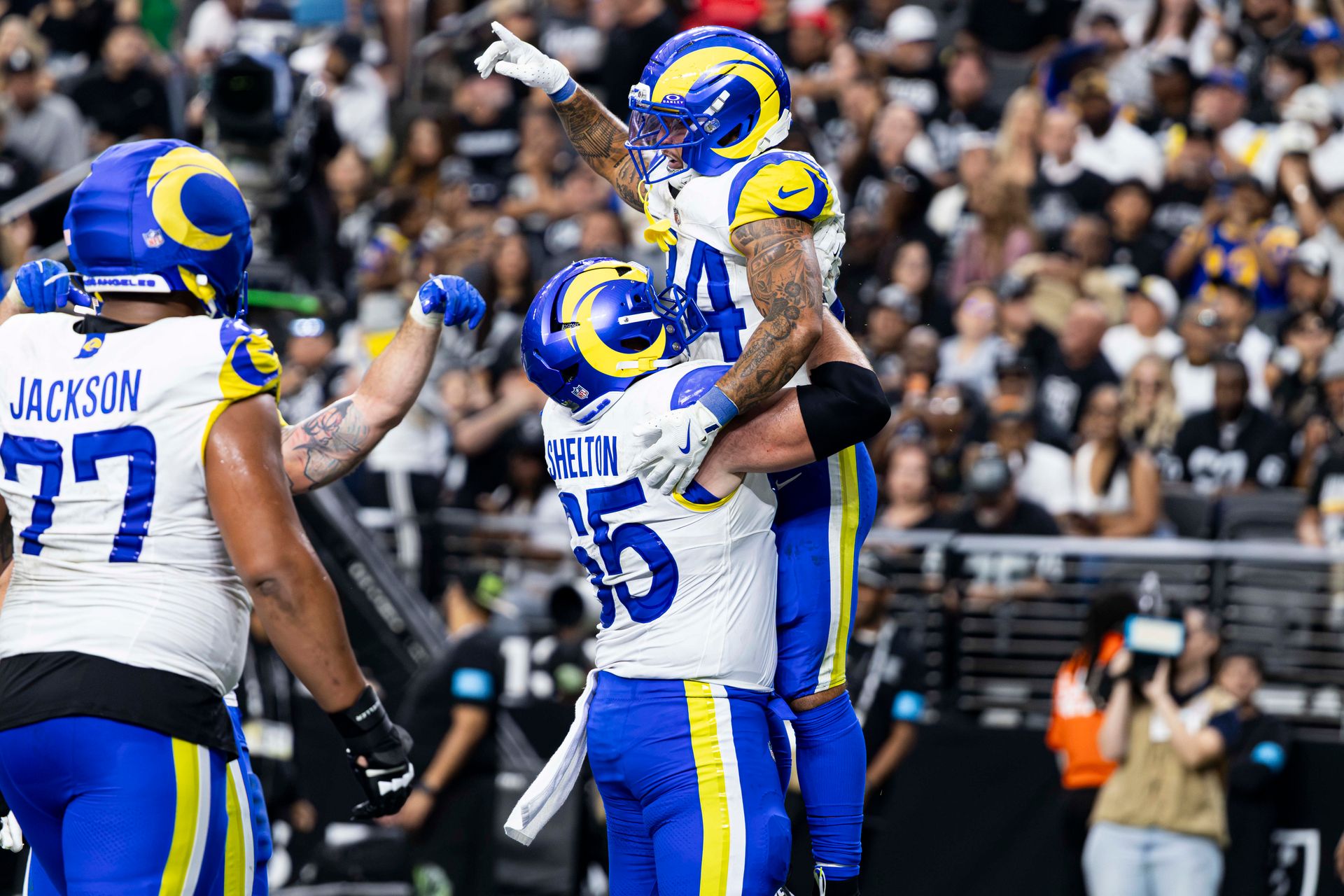 Blake Corum Celebrates His Fourth-Quarter Touchdown