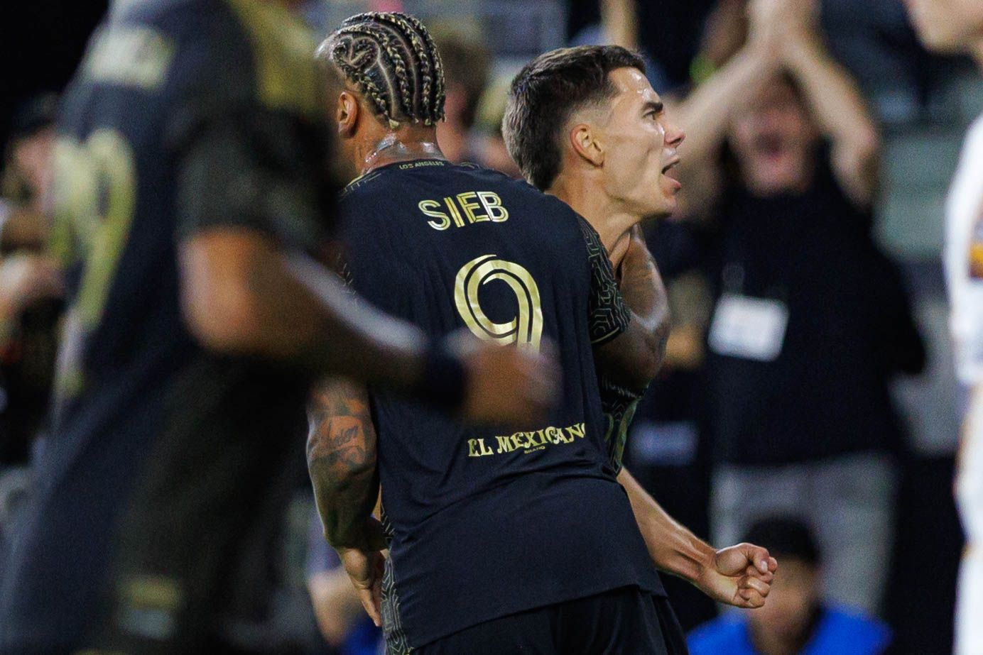 Leo Walta celebrates scoring for LAFC