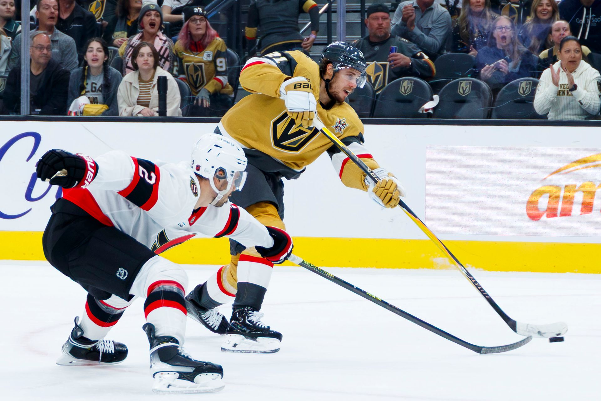 Brett Howden fires a shot against the Senators