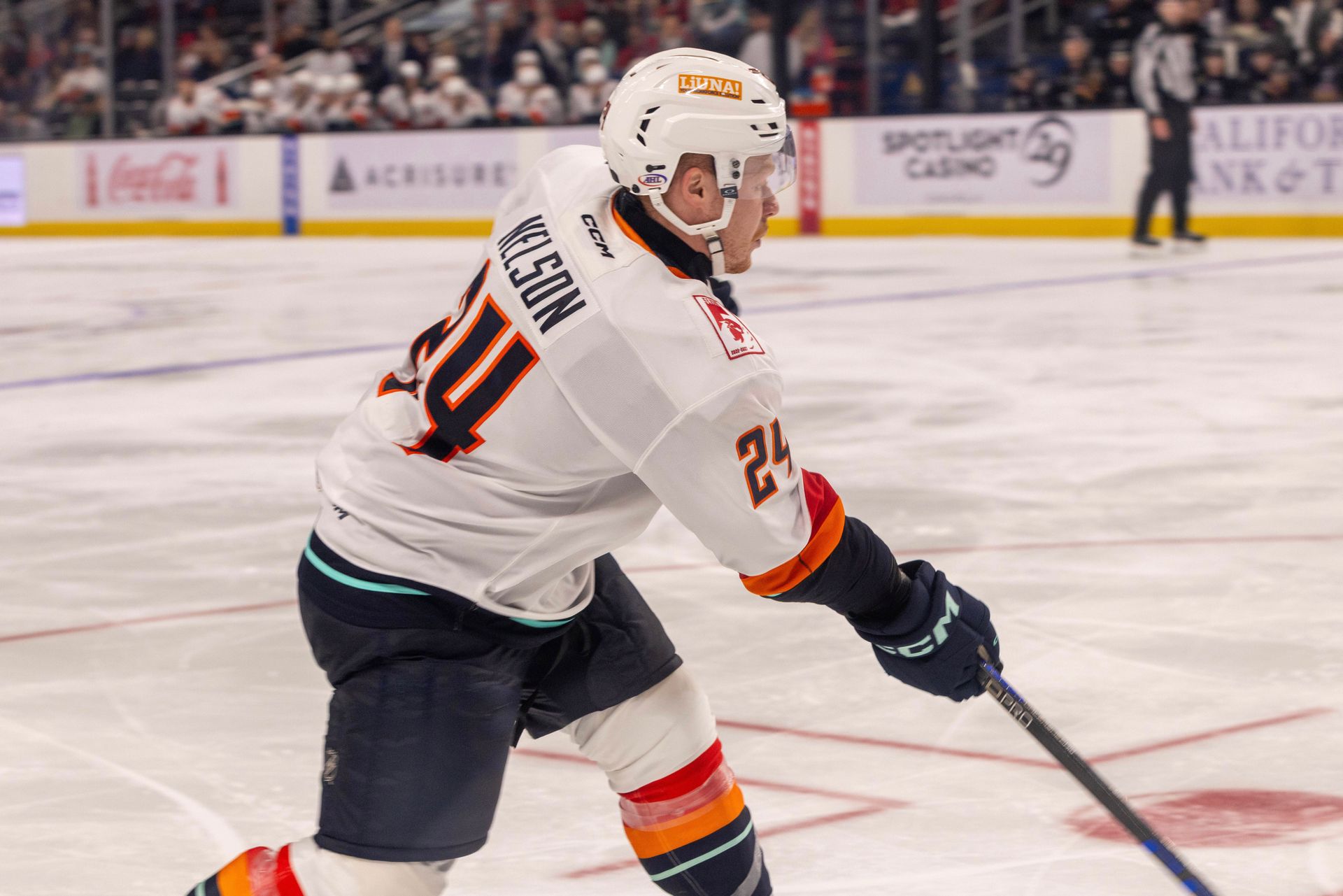 Ty Nelson Fires a Third-Period Shot on Goal