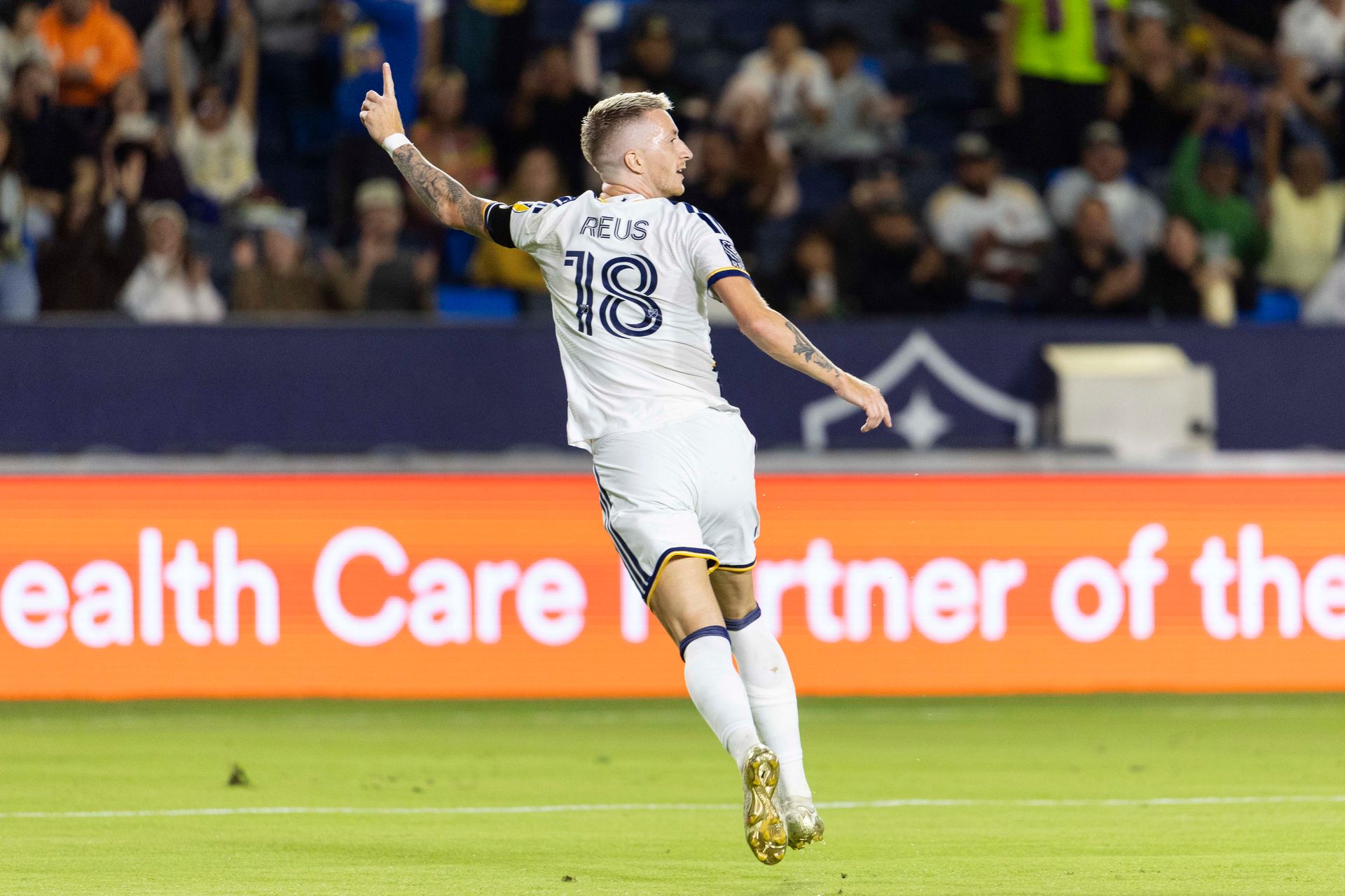 Marco Reus celebrates his goal against Portland