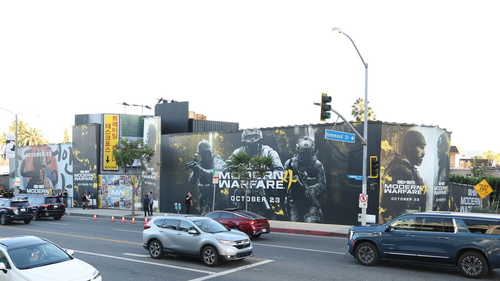 Sunset Boulevard Traffic Passes the Call of Duty Activation